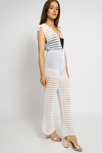 Sheer Crochet Beach Jumpsuit